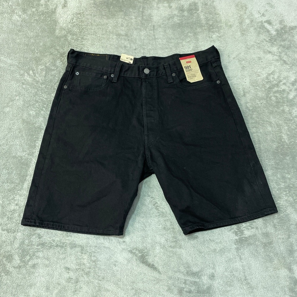 NWT Levis 501 Original Jean Shorts  Men's 38 Black Cotton Denim Casual